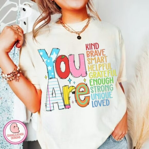 You Are Kind Teacher T-Shirt Back to School Appreciation Cotton Tee Size L - Picture 1 of 1